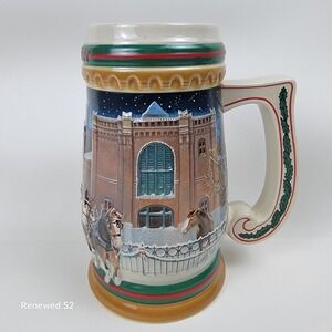 1997 Budweiser Home for the Holidays Stein CS313 Ceramic Brazil Handcrafted